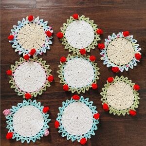 Handmade Crochet Flower Coaster / Mini Bouquet